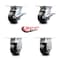 Service Caster 4 Inch Rubber on Aluminum Caster Set with Roller Bearing 2 Brakes and 2 Rigid SCC-35S420-RAR-SLB-2-R-2 - alternate 6